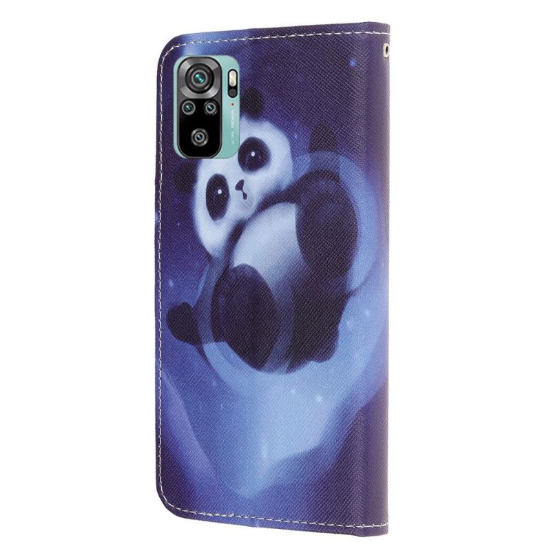 Leren Hoesje Xiaomi Redmi Note 10 / Note 10S Pandaruimte Met String