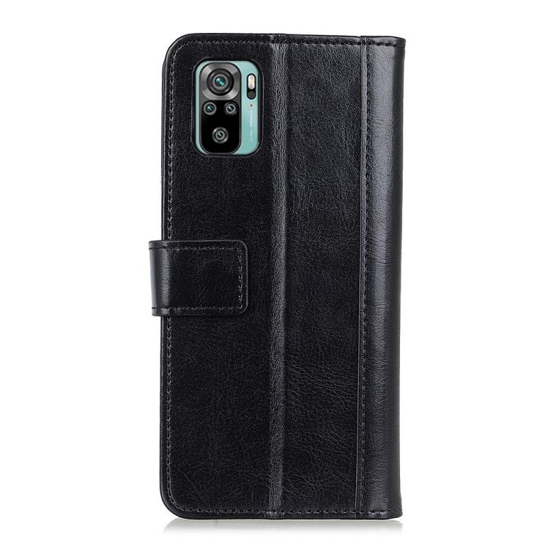 Leren Hoesje Xiaomi Redmi Note 10 / Note 10S Rood Zwart Antiek Leereffect