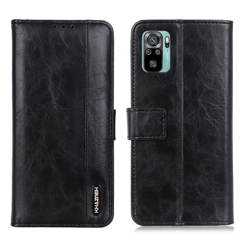 Leren Hoesje Xiaomi Redmi Note 10 / Note 10S Rood Zwart Khazneh Elegantie Leerstijl