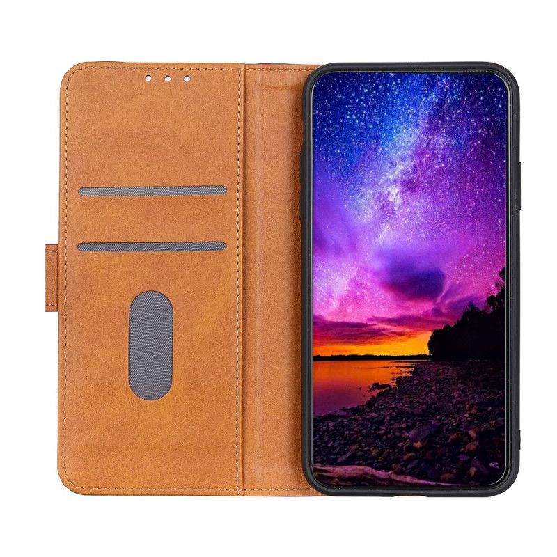 Leren Hoesje Xiaomi Redmi Note 10 / Note 10S Rood Zwart Naden In Lychee-Leereffect