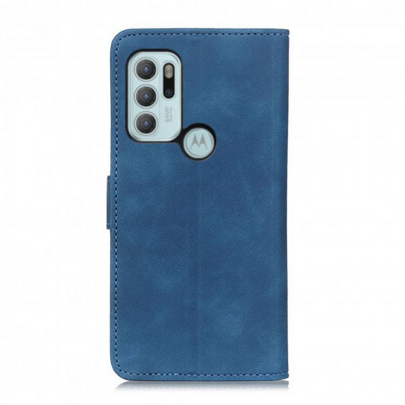 Bescherming Hoesje Moto G60s Vintage Khazneh Leereffect