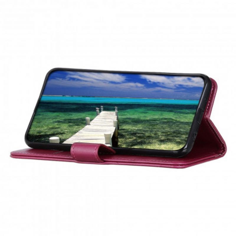 Leren Hoesje Moto G60s Rivet X-ontwerp Bescherming Hoesje
