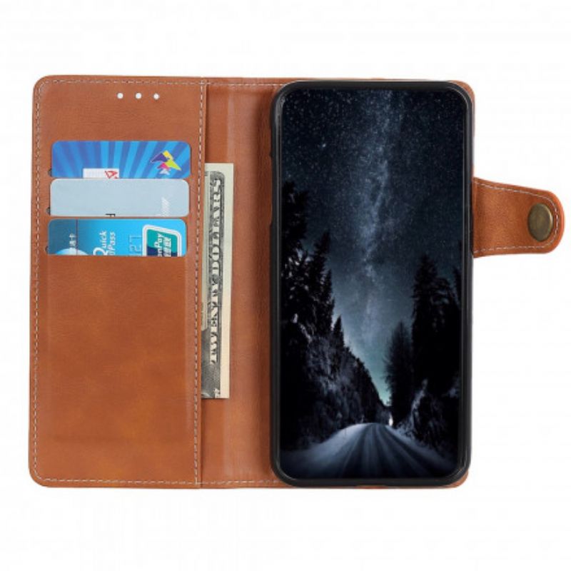 Leren Hoesje Voor Moto G60s Artistieke Knoop En Naden