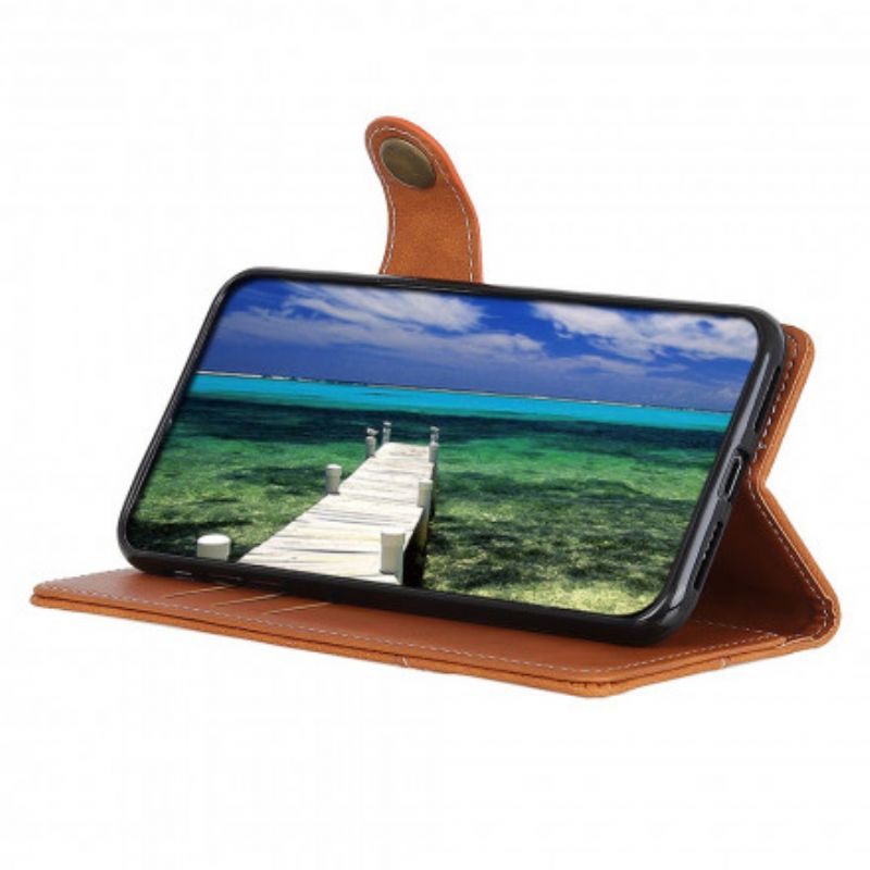 Leren Hoesje Voor Moto G60s Artistieke Knoop En Naden