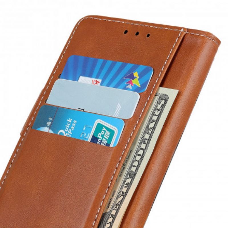 Leren Hoesje Voor Moto G60s Artistieke Knoop En Naden