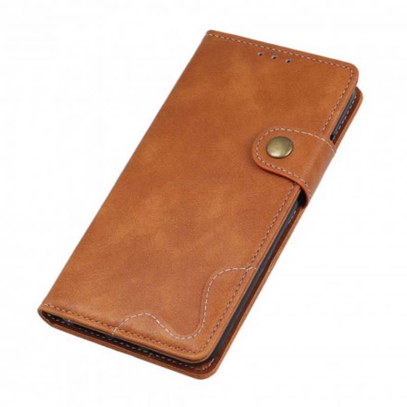 Leren Hoesje Voor Moto G60s Artistieke Knoop En Naden