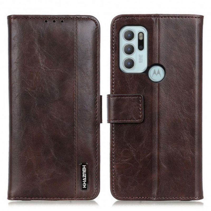 Leren Hoesje Voor Moto G60s Khazneh Elegantie Leerstijl