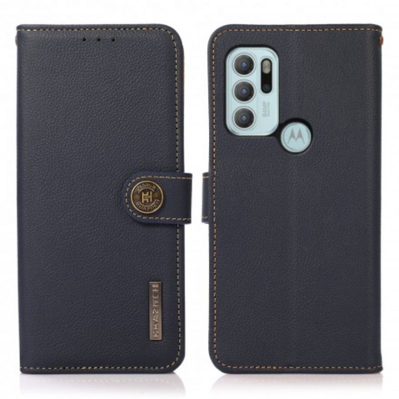 Leren Hoesje Voor Moto G60s Khazneh Leer