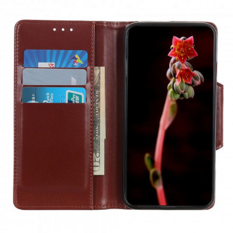 Leren Hoesje Voor Moto G60s Kunstleer Zilveren Sluiting