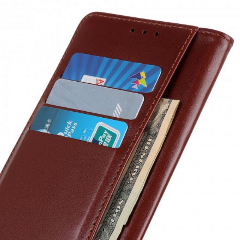 Leren Hoesje Voor Moto G60s Kunstleer Zilveren Sluiting