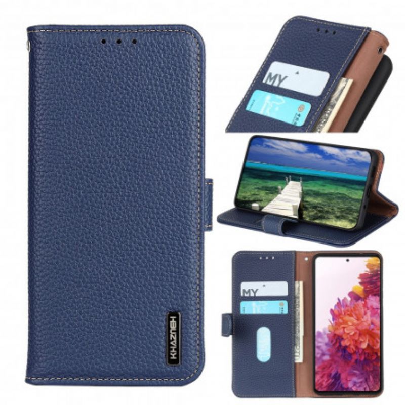 Leren Hoesje Voor Moto G60s Lychee Leer Khazneh