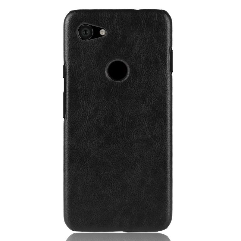 Case Hoesje Google Pixel 3A Grijs Zwart Telefoonhoesje Performance Lychee Leereffect