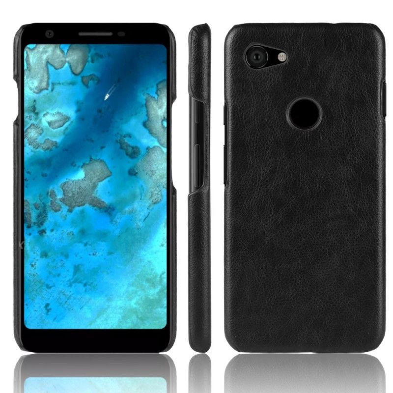 Case Hoesje Google Pixel 3A Grijs Zwart Telefoonhoesje Performance Lychee Leereffect