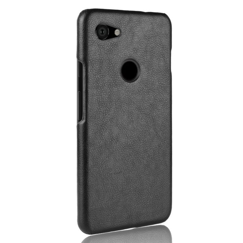 Case Hoesje Google Pixel 3A Grijs Zwart Telefoonhoesje Performance Lychee Leereffect