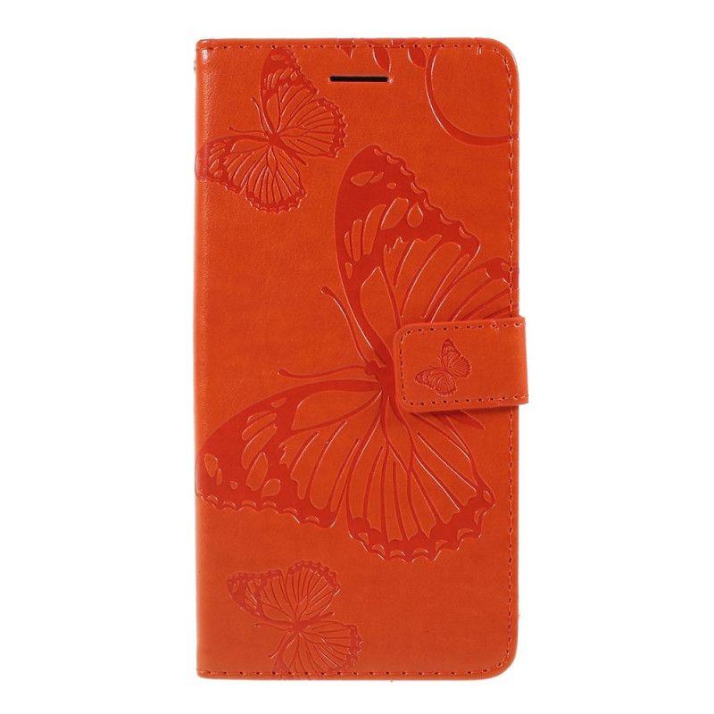 Cover Folio-hoesje Google Pixel 3A Rood Grijs Telefoonhoesje Reuze String Vlinders