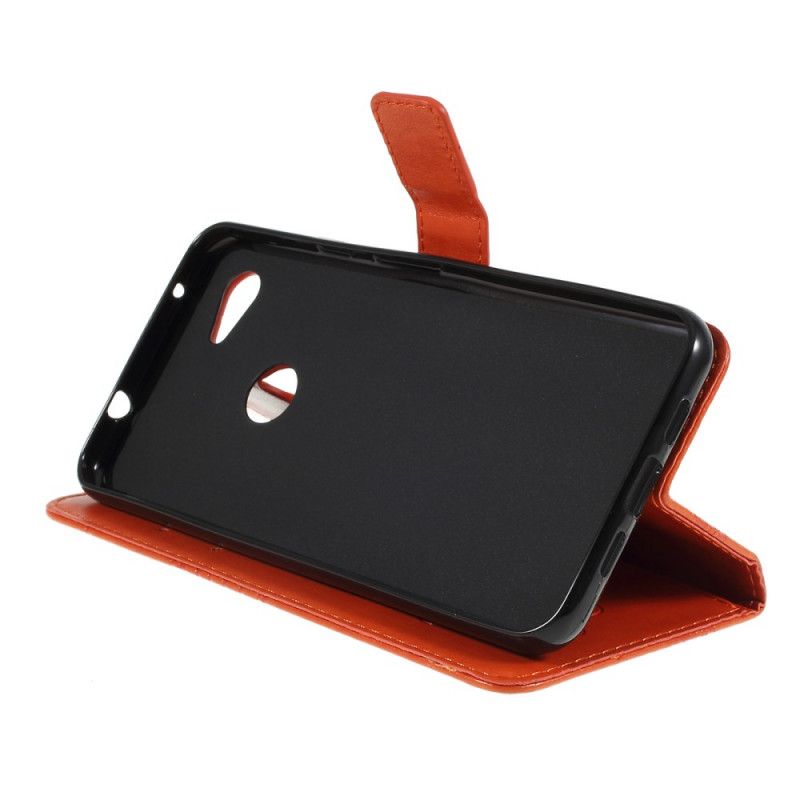 Cover Folio-hoesje Google Pixel 3A Rood Grijs Telefoonhoesje Reuze String Vlinders