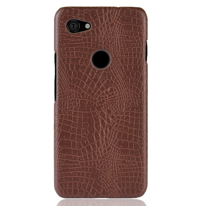 Hoesje voor Google Pixel 3A Rood Zwart Krokodillenhuidstijl