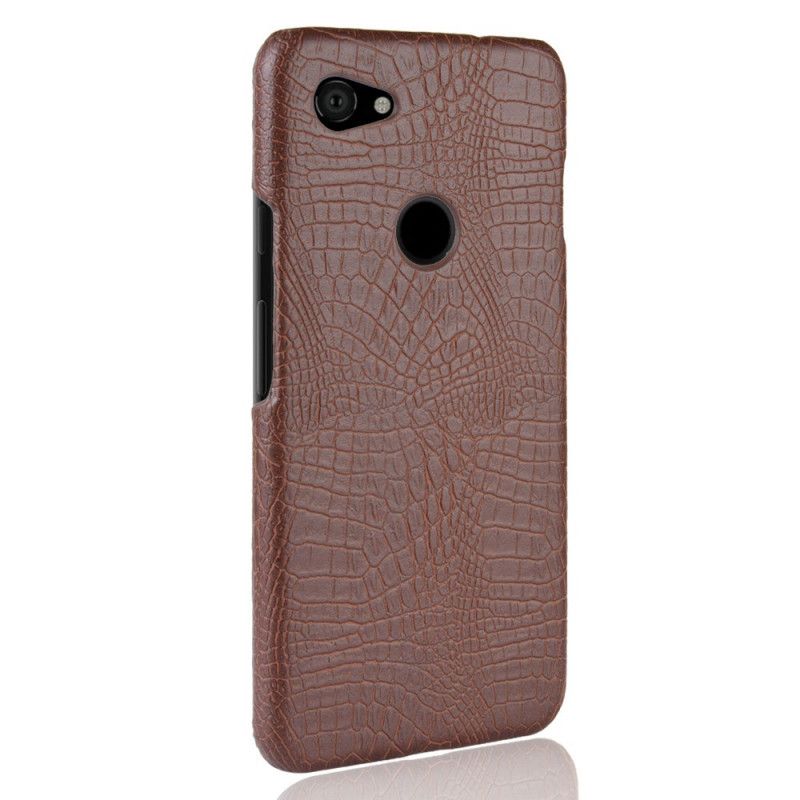 Hoesje voor Google Pixel 3A Rood Zwart Krokodillenhuidstijl