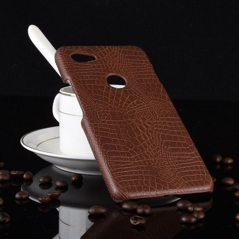 Hoesje voor Google Pixel 3A Rood Zwart Krokodillenhuidstijl
