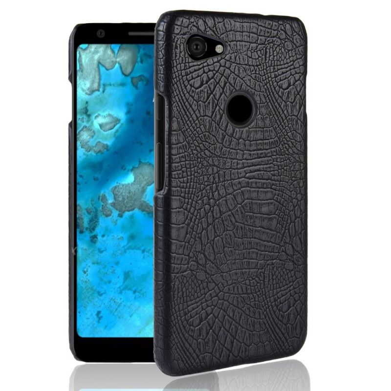 Hoesje voor Google Pixel 3A Rood Zwart Krokodillenhuidstijl