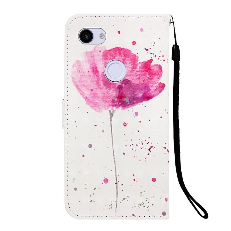 Leren Hoesje Google Pixel 3A Aquarel Klaproos