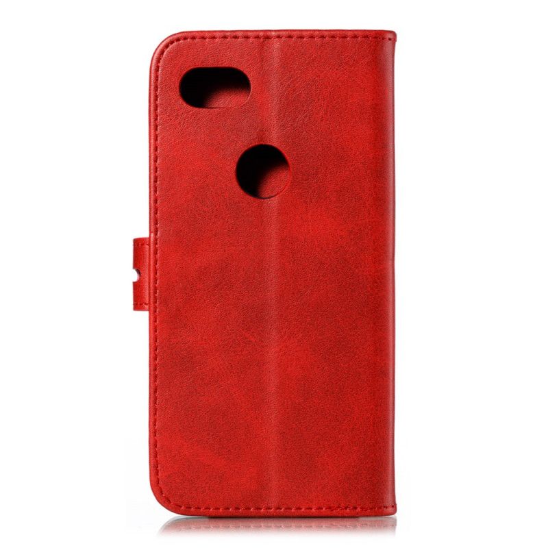 Leren Hoesje Google Pixel 3A Grijs Zwart Telefoonhoesje Kitten Imitatieleer