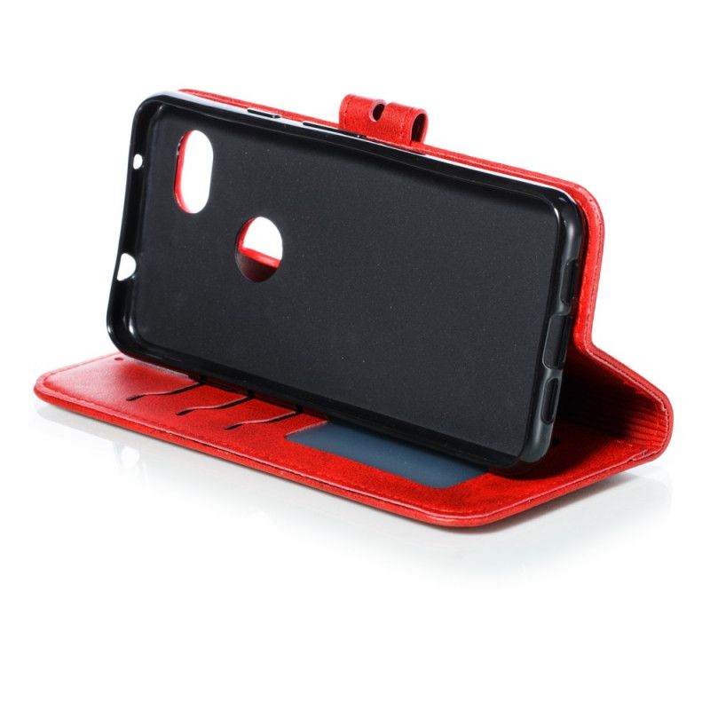Leren Hoesje Google Pixel 3A Grijs Zwart Telefoonhoesje Kitten Imitatieleer