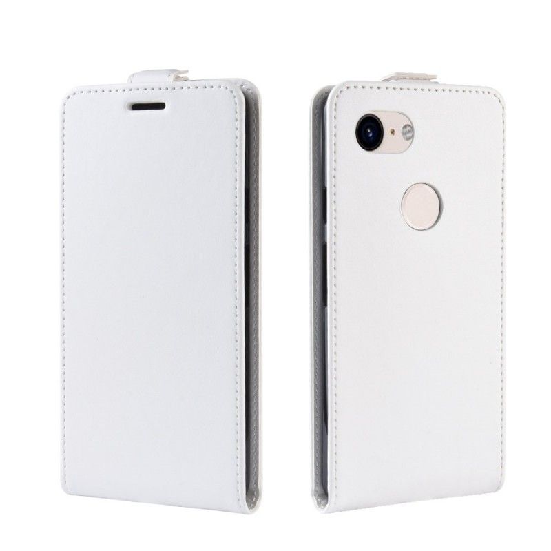 Leren Hoesje Google Pixel 3A Wit Zwart Opvouwbaar
