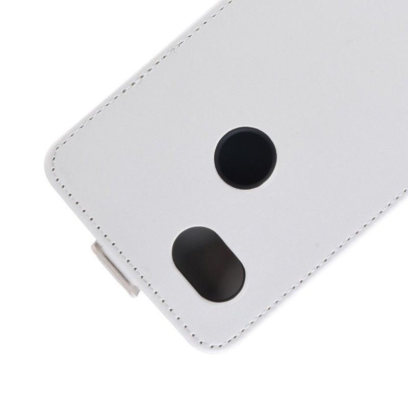 Leren Hoesje Google Pixel 3A Wit Zwart Opvouwbaar