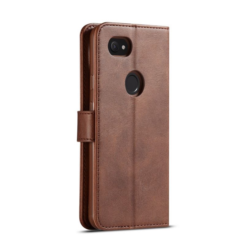 Leren Hoesje voor Google Pixel 3A Koffie Lc.Imeeke Leereffect