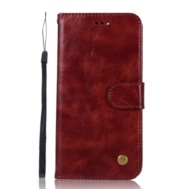 Leren Hoesje voor Google Pixel 3A Koffie Rood Vintage Leereffect Met Riem