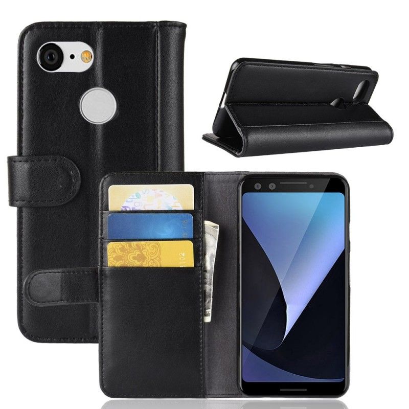 Leren Hoesje Google Pixel 3 Bruin Zwart Splitleer