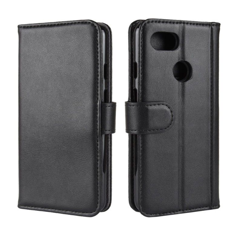 Leren Hoesje Google Pixel 3 Bruin Zwart Splitleer