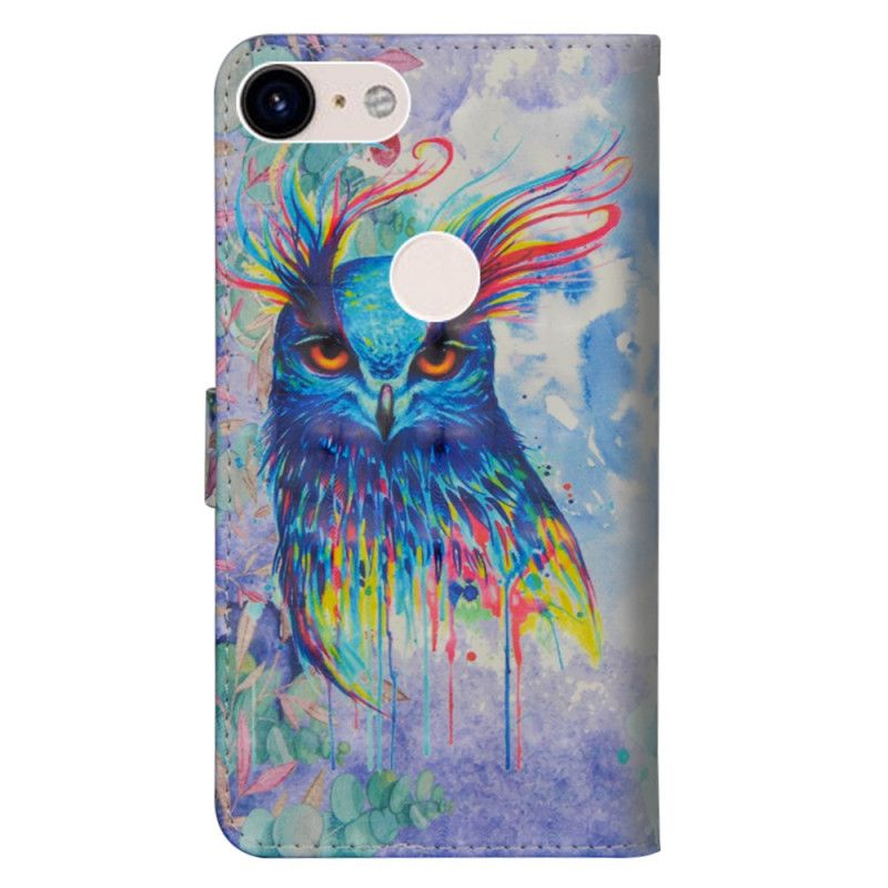 Leren Hoesje voor Google Pixel 3 Aquarel Vogel