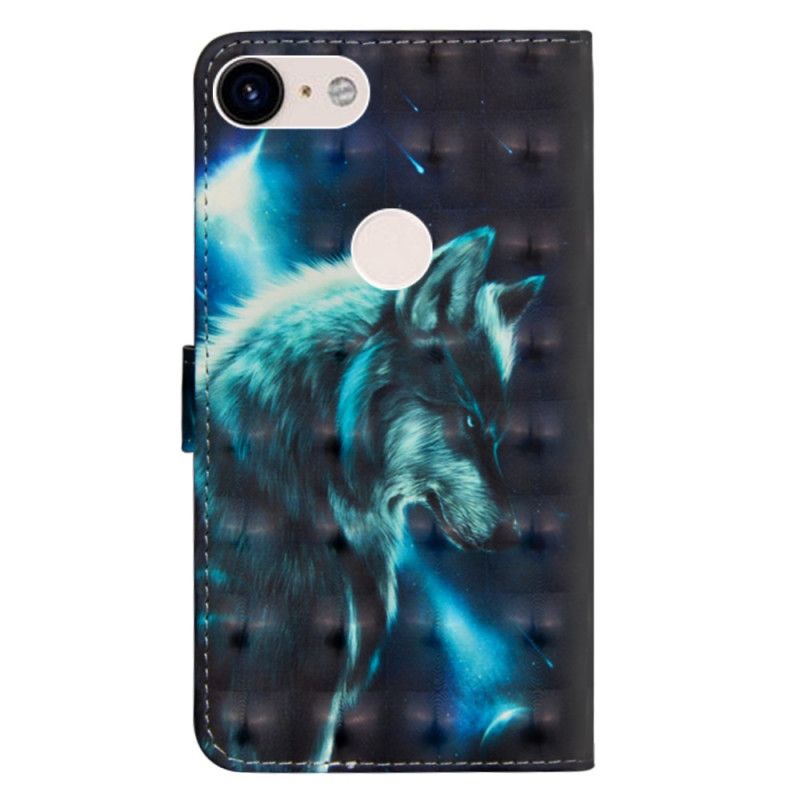 Leren Hoesje voor Google Pixel 3 Majestueuze Wolf