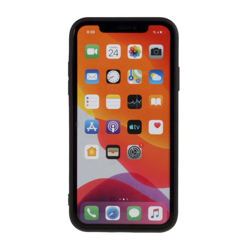 Case Hoesje iPhone 11 Rood Zwart Telefoonhoesje Pure Kleur Mat Siliconen