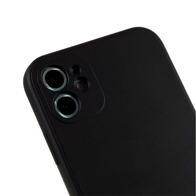 Case Hoesje iPhone 11 Rood Zwart Telefoonhoesje Pure Kleur Mat Siliconen