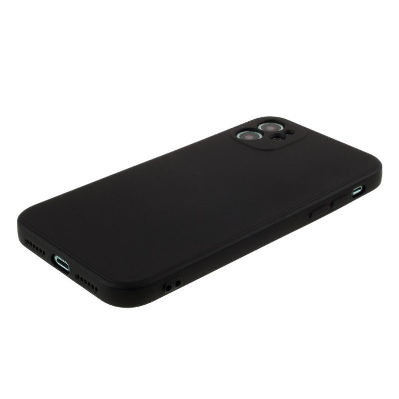 Case Hoesje iPhone 11 Rood Zwart Telefoonhoesje Pure Kleur Mat Siliconen