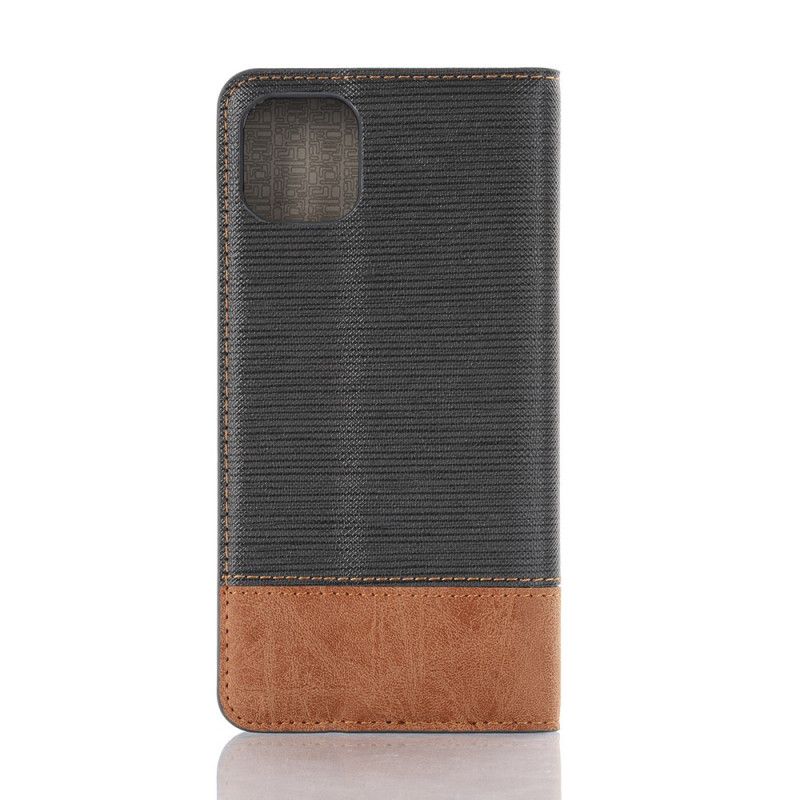 Folio-hoesje iPhone 11 Koffie Zwart Telefoonhoesje Tweekleurig Kunstleer