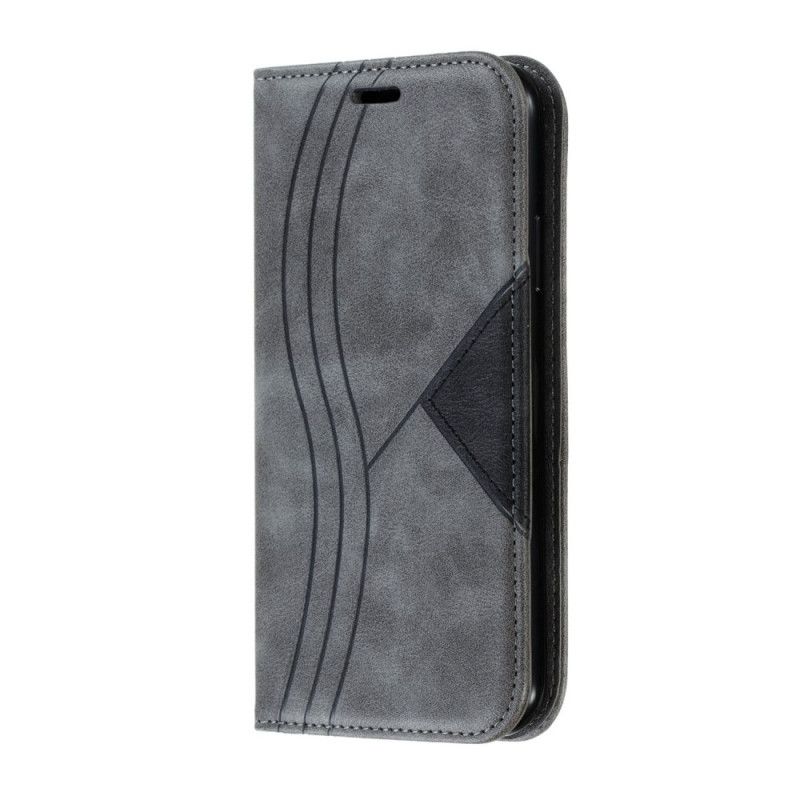 Folio-hoesje iPhone 11 Rood Grijs Golfleder Stijl