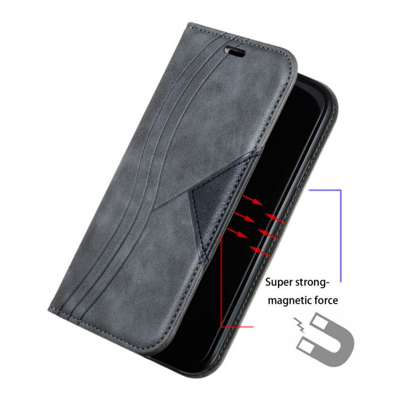 Folio-hoesje iPhone 11 Rood Grijs Golfleder Stijl