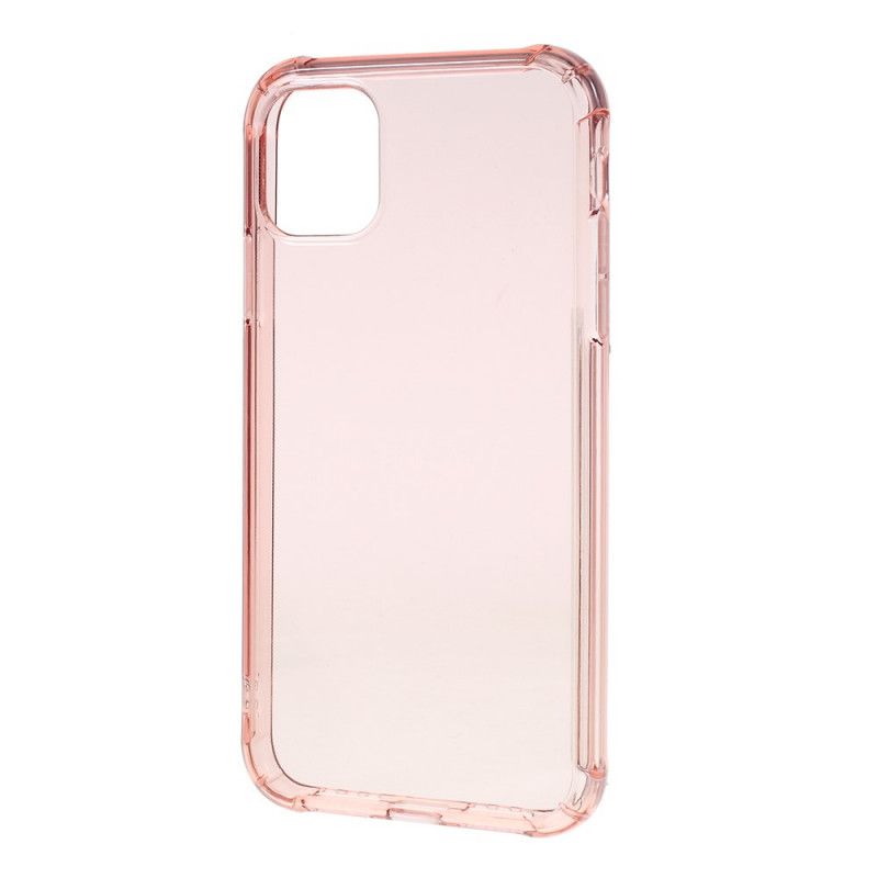 Hoesje iPhone 11 Grijs Transparant Gekleurde Versterkte Hoeken