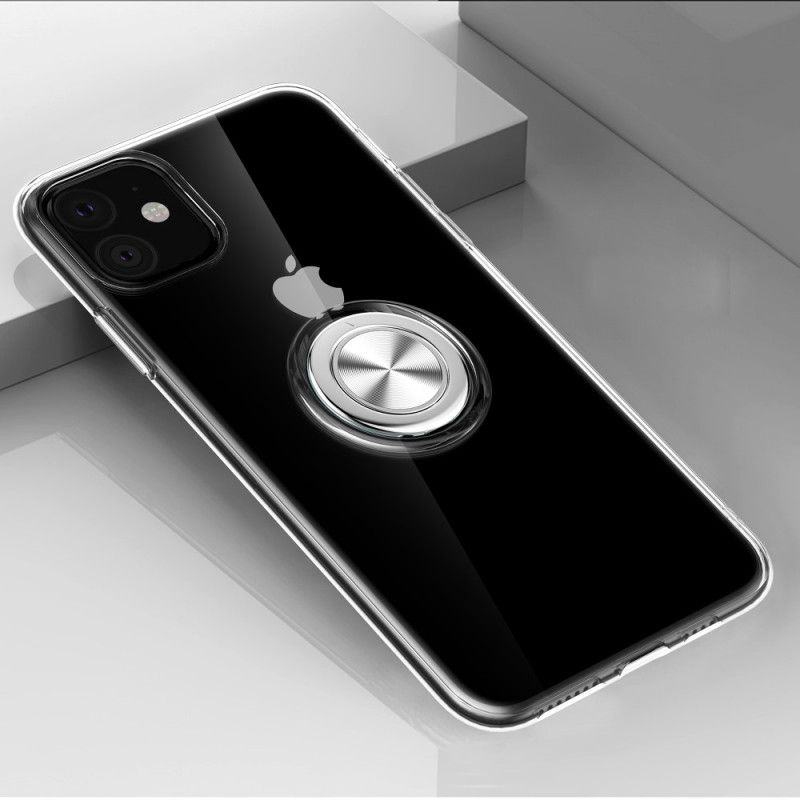 Hoesje iPhone 11 Rood Zwart Transparant Met Draagring
