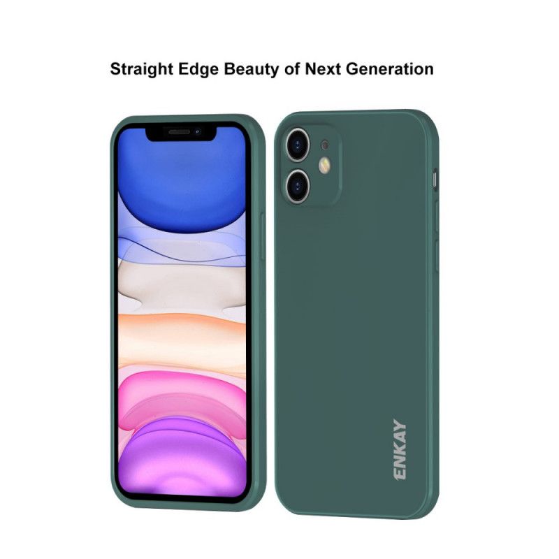 Hoesje iPhone 11 Wit Zwart Enkay Vloeibare Siliconen