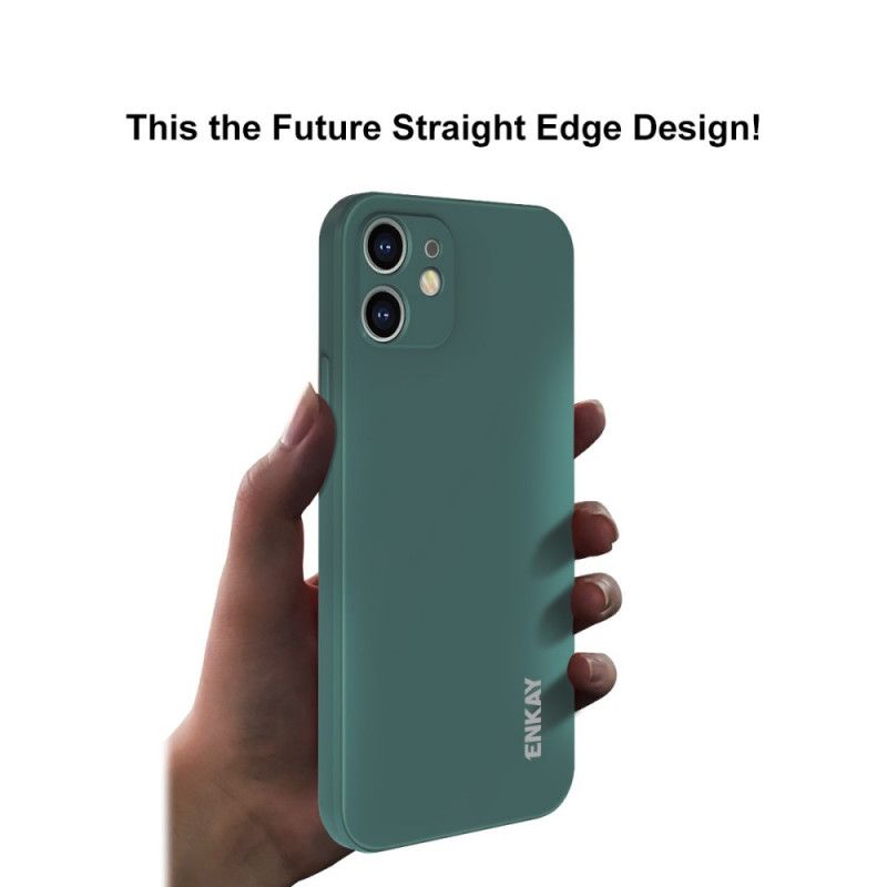 Hoesje iPhone 11 Wit Zwart Enkay Vloeibare Siliconen