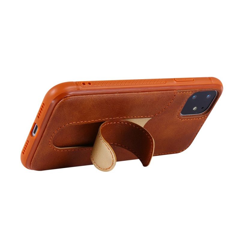 Hoesje voor iPhone 11 Bruin Groen Kaarthouder En Houder