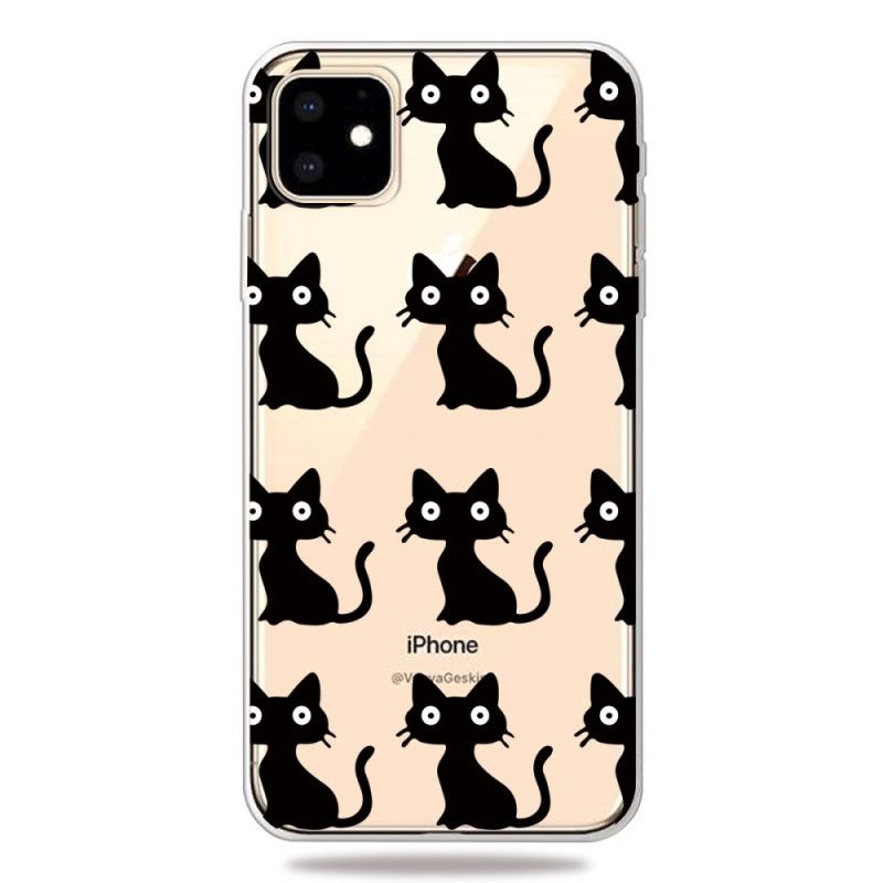 Hoesje voor iPhone 11 Meerdere Zwarte Katten