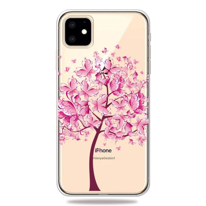 Hoesje voor iPhone 11 Roze Boomtop