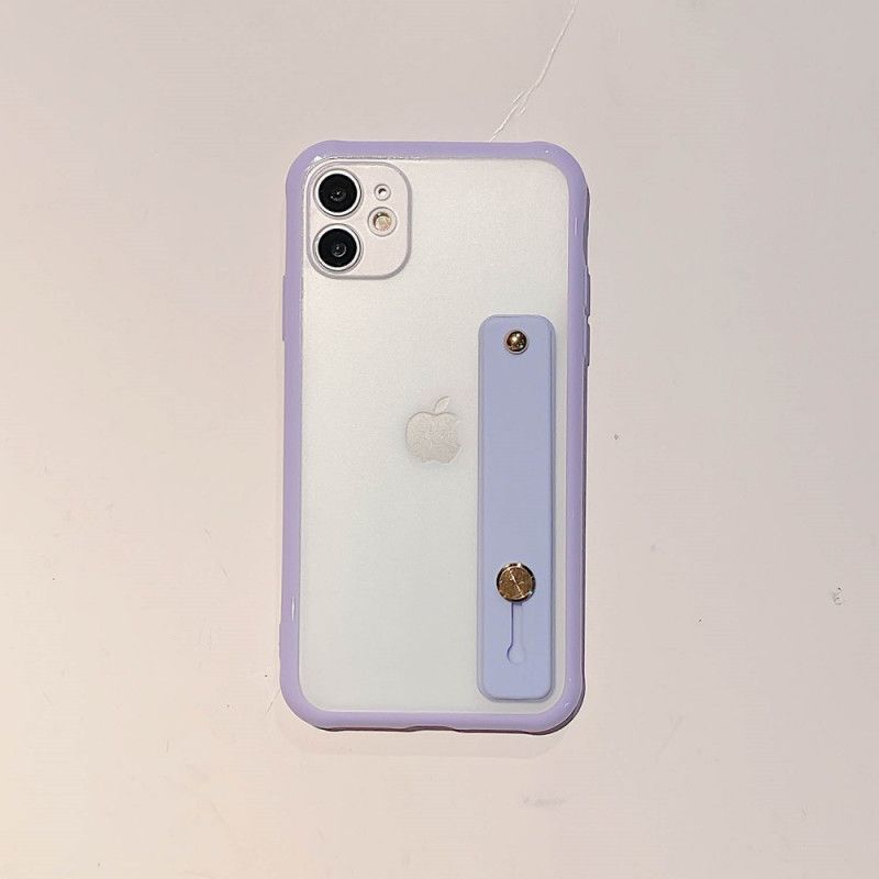 Hoesje voor iPhone 11 Wit Zwart Hybride Met Draagriem