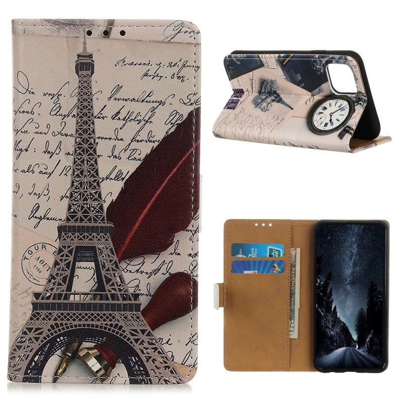 Leren Hoesje iPhone 11 Eiffeltoren Van De Dichter